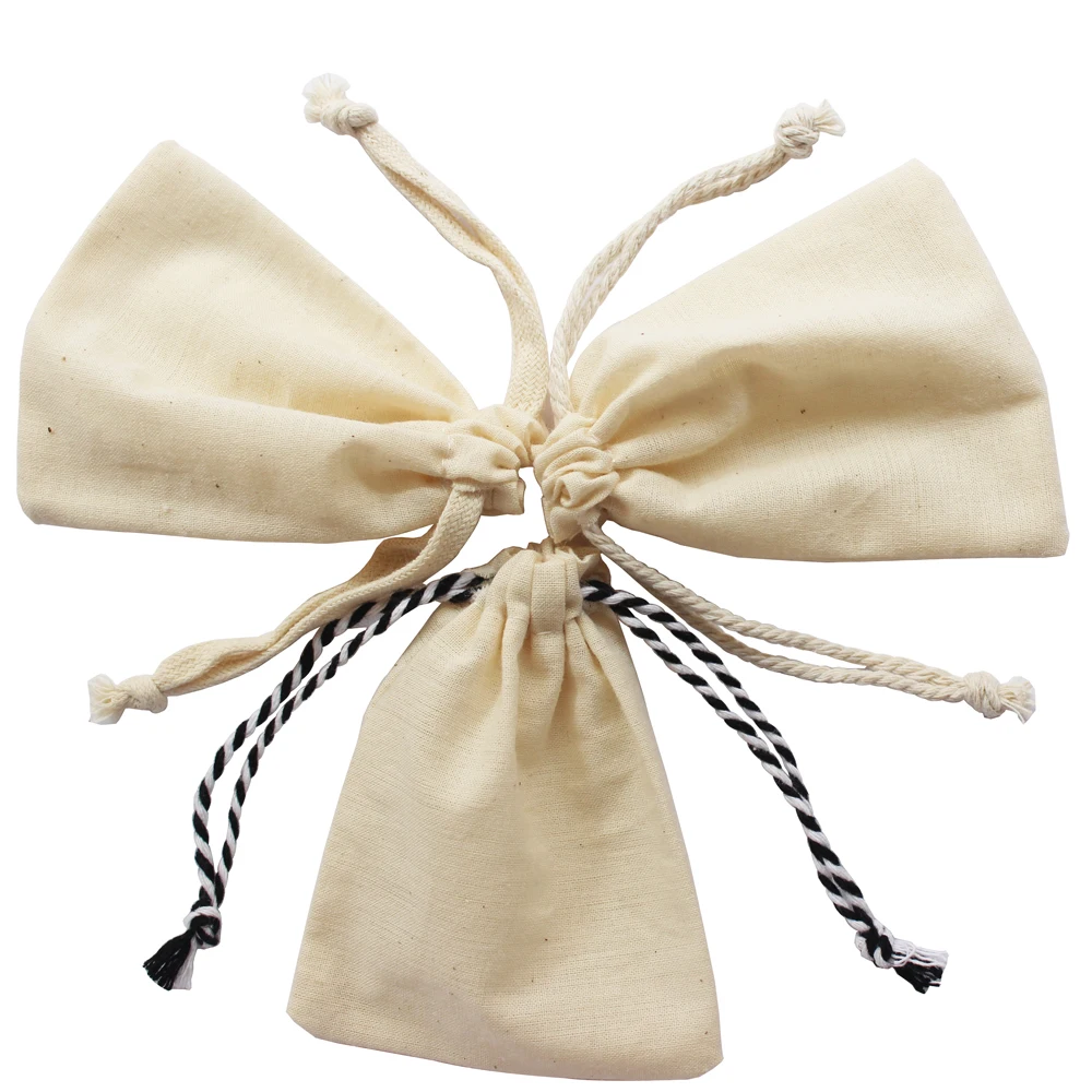 115g/m2 cotton fabric (50pcs/lot) organic natural promotional drawstring gift bag pouch accept cutomize logo and size | Дом и сад