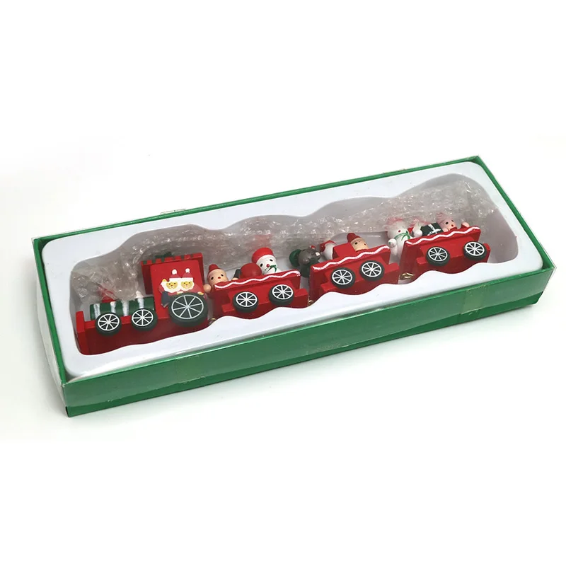 Рождественское украшение для дома Рождественский поезд окрашенный дерево с