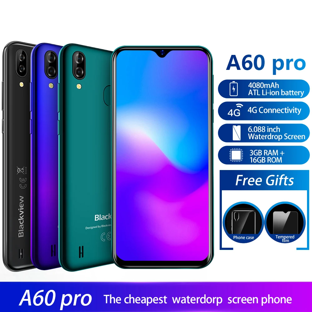 Сотовый телефон Blackview A60 Pro 4G Lte Android 9 0 распознавание лица сканер отпечатка пальца
