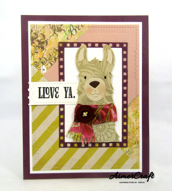 Милые металлические штампы с изображением Альпака для рукоделия карточки бумаги