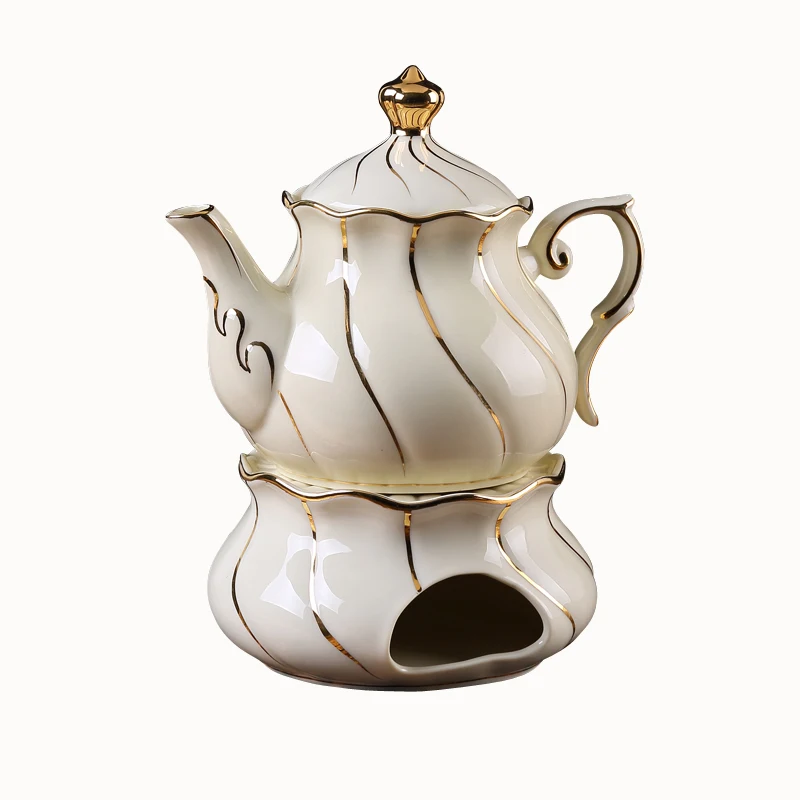 Flower tea pot Европейский Топ-класс кофейная чашка блюдце набор Британский керамический золотой ободок чайные чашки послеобеденный чай вечерние сахарница миска чайник свадьба Gif - Цвет: Flower tea pot