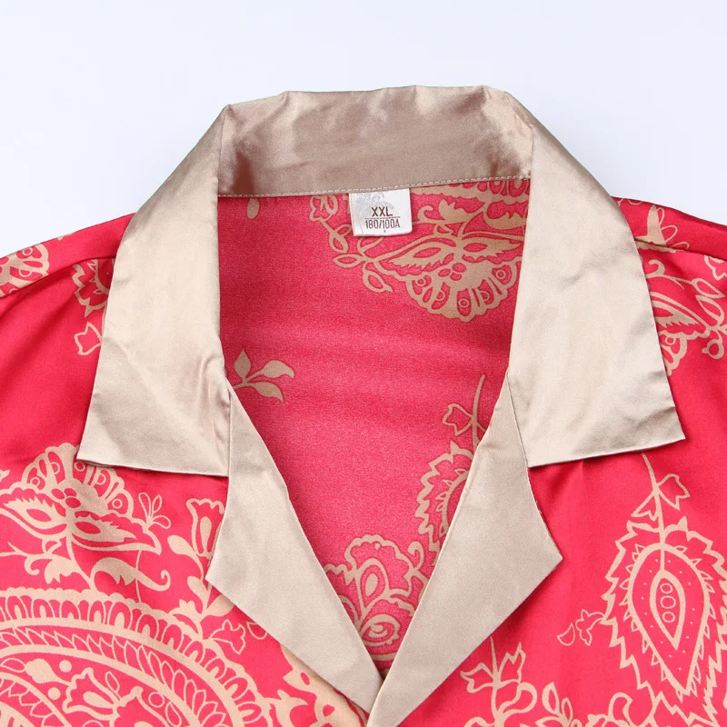 Плюс Размеры 2017 Для мужчин Повседневное дышащий искусственного шелка топы и