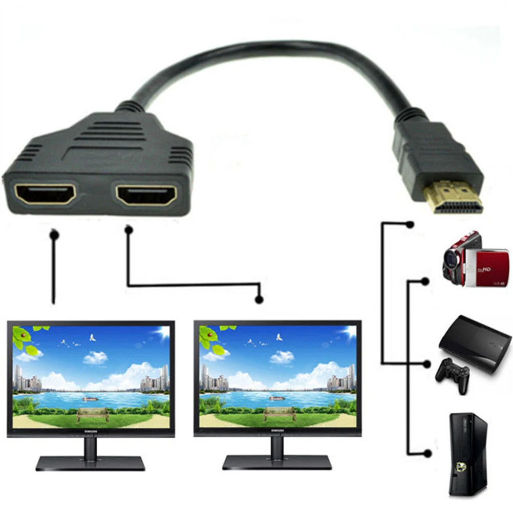 30 см V1.4 1080P HDMI 1 штекер Двойной 2 гнездо Y сплиттер кабель адаптер HD светодиодный LCD