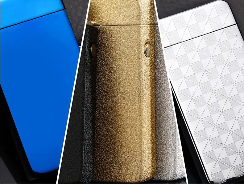 USB зарядка двойная дуговая Зажигалка Ветрозащитная индивидуальная электрическая зажигалка для сигарет Новинка металлический беспламенный фонарь перезаряжаемый 15 цветов