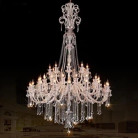 hotel d140cm large led chandelier crystal pendant fixture lighting church living room e14 45 pcs led lustre light chandeliers
