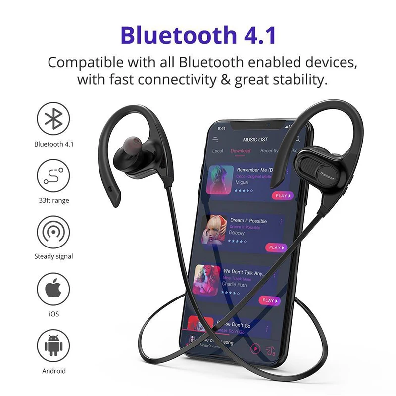 Tronsmart Encore Hydra IPX7 Водонепроницаемый Номинальная Bluetooth Наушники Hi Fi превосходное