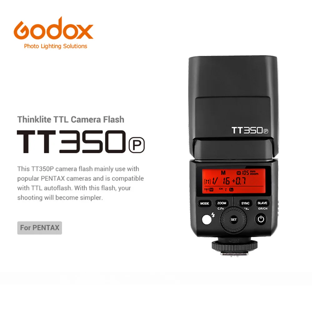 В наличии Godox TT350P Камера s Speedlite петлицы для PENTAX K 50 S2 K70 Беспроводной флэш строить в