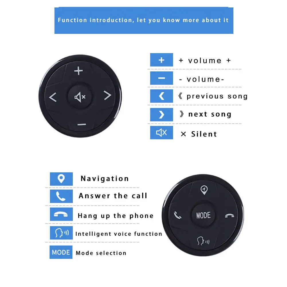 Универсальное автомобильное управление рулевым колесом 4Key музыка беспроводной