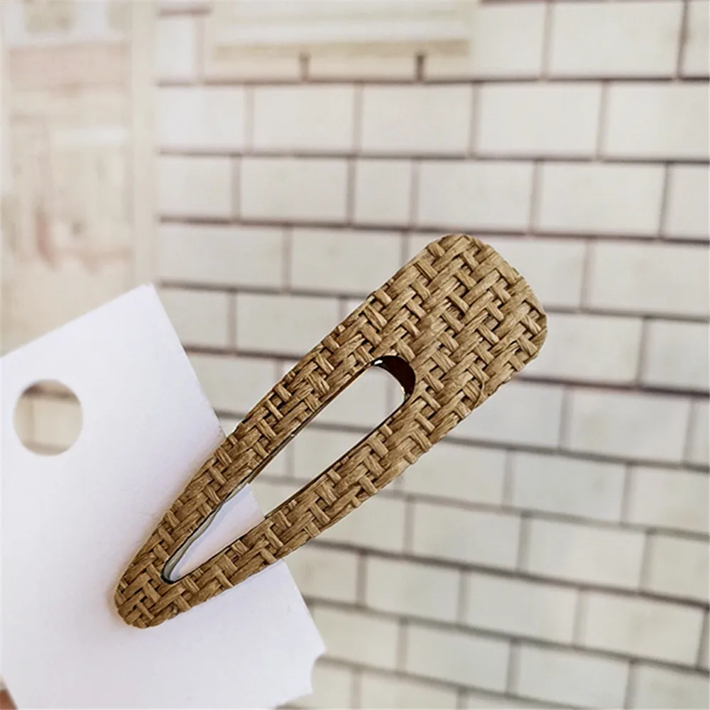 1 шт. винтажные плетеные заколки ручной работы из ротанга полые геометрические