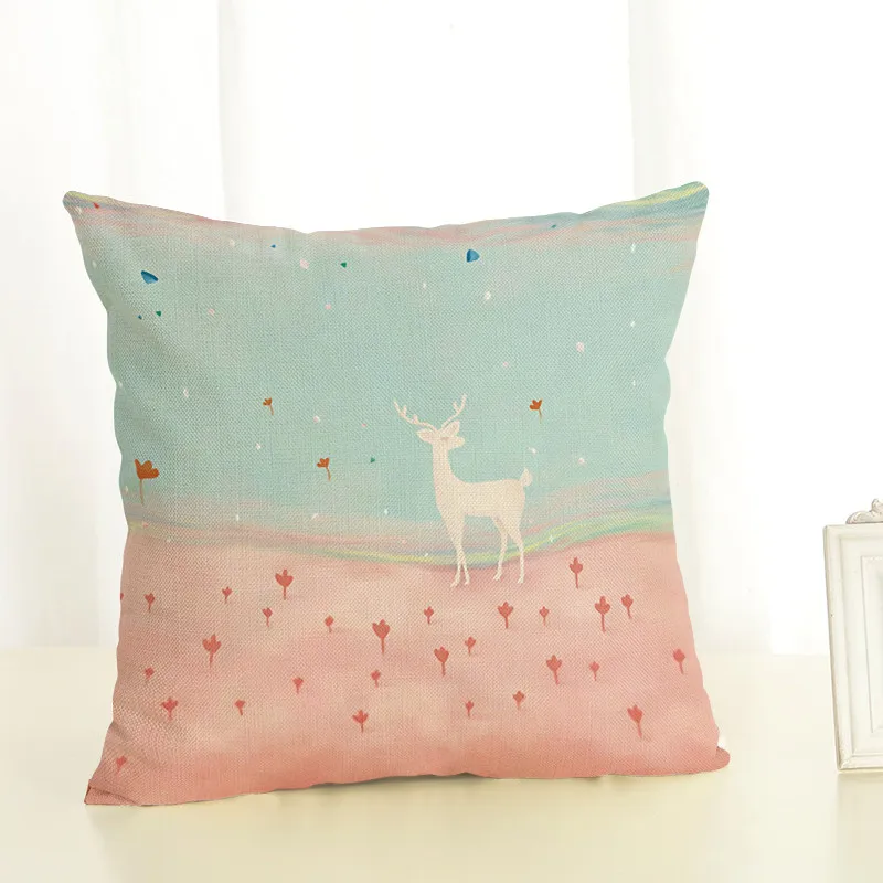 North American new linen pillow Plant hug pillowcase sofa can be customized | Дом и сад
