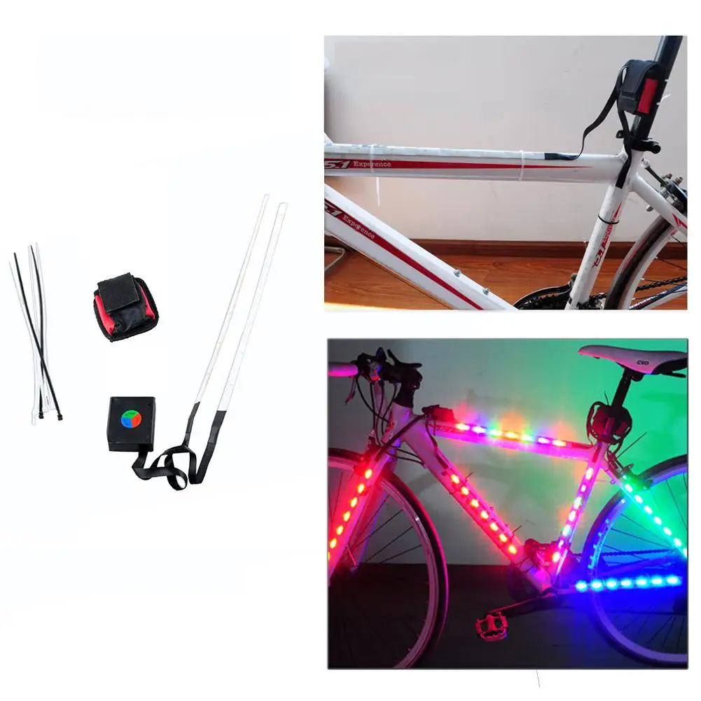 Bicycle LED Strip Lights Mountain Bike Riding Frame Wheel Spokes Decorative Warning Light Reflector Accessories | Спорт и