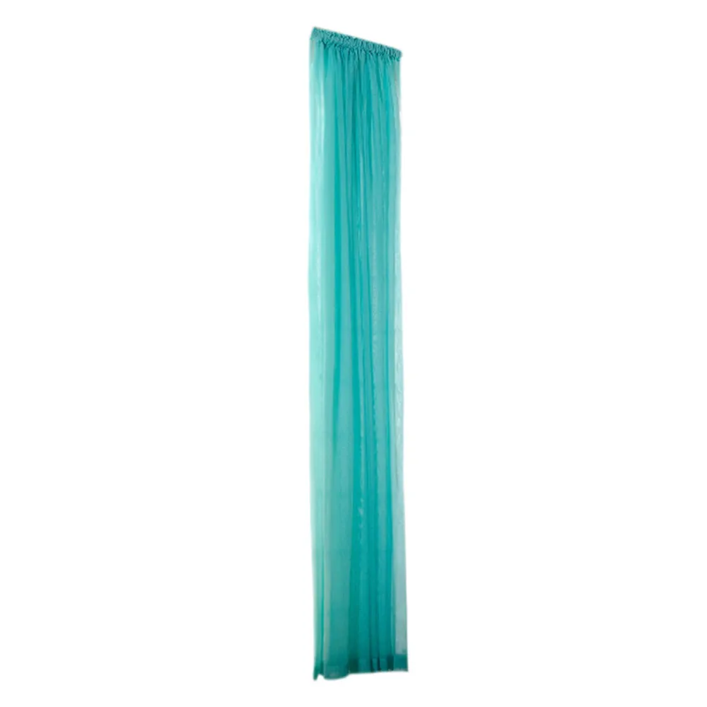 Light Blue 1 шт., чистый цвет, тюль, занавеска на дверь, окно, драпировка, панель, отвесный шарф, подзоры, украшение для дома, современный полосатый тюль, занавеска s - Цвет: Light Blue