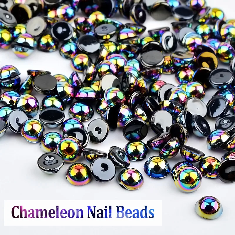 1 упаковка жемчуг Хамелеон бусины для ногтей симфония Стразы 5 мм с плоским дном DIY
