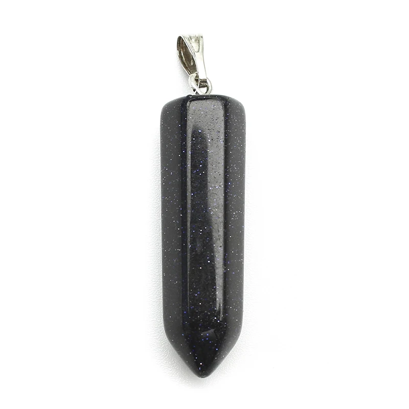 blue goldstone Натуральный розовый кварц Подвески с камнями DIY ювелирные изделия для ожерелья маятник Малахит розовый кварц кулон s ювелирные изделия - Окраска металла: blue goldstone
