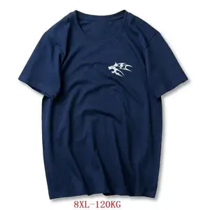 Футболка мужская хлопковая свободного покроя, Повседневная рубашка с принтом волка, большие размеры 6XL 7XL 8XL, домашняя одежда, синий цвет, 5XL, на лето