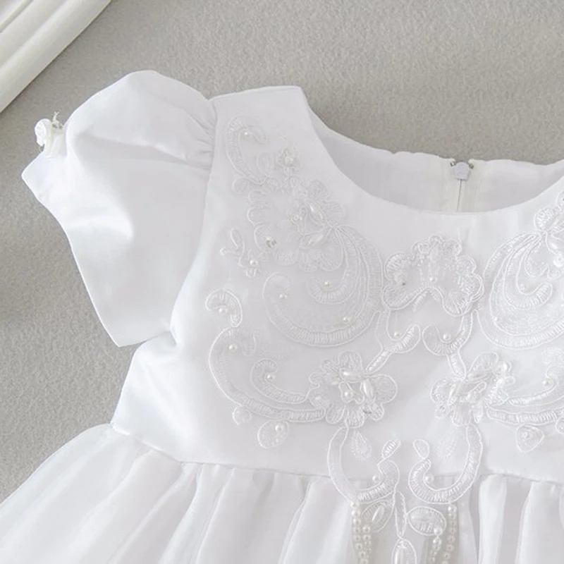 Платье на крестины для маленьких девочек платье + шляпа шаль Vestidos Infantis кружевное