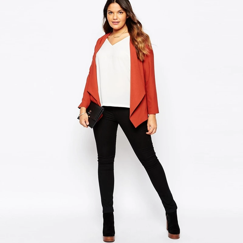 Женские офисные блейзеры и куртки элегантный асимметричный однотонный Тонкий