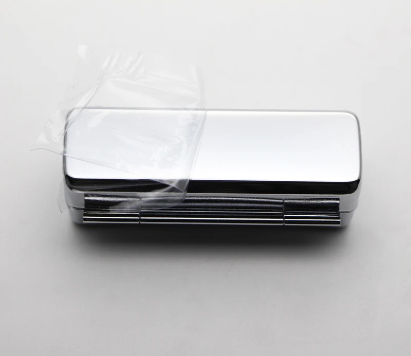 Пустой чехол для помады с зеркалом металлическая Серебристая помада хранения 50