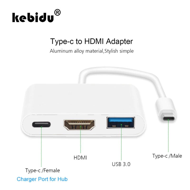 Тип C на HDMI совместимость с USB 3 1 концентратор к 0/совместимому HDMI/Тип Female Зарядное
