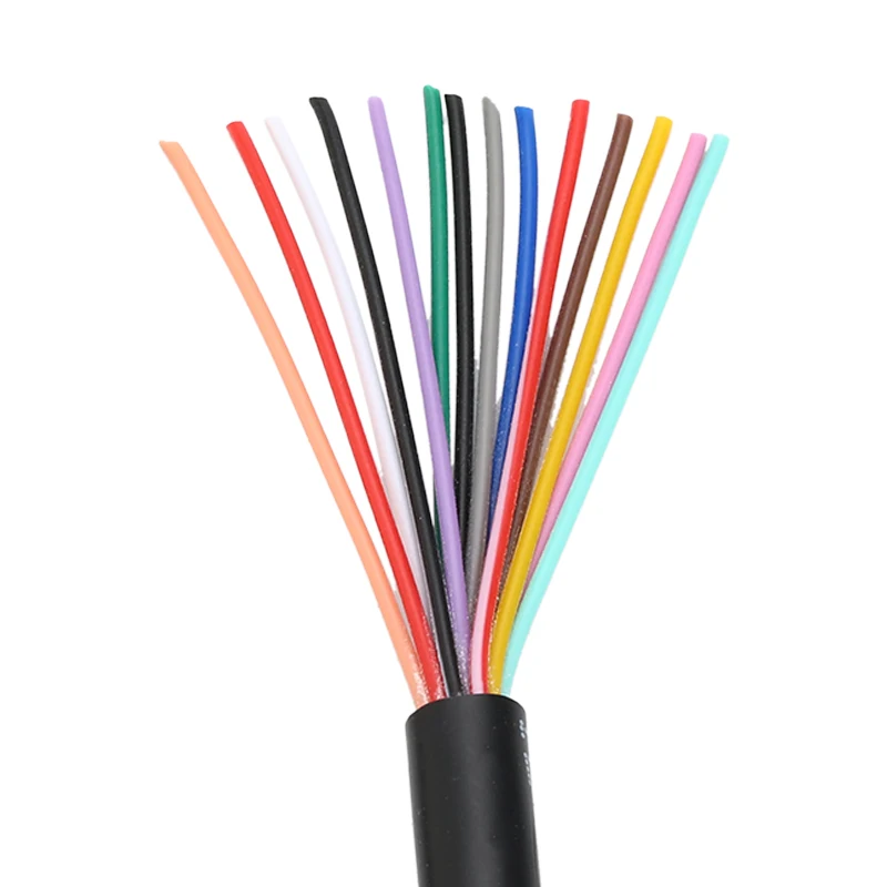 5 метров 24 AWG 22 AWG RVV 14-жильный медный провод 26 AWG 20AWG проводник Электрический кабель RVV черный провод с мягкой оболочкой