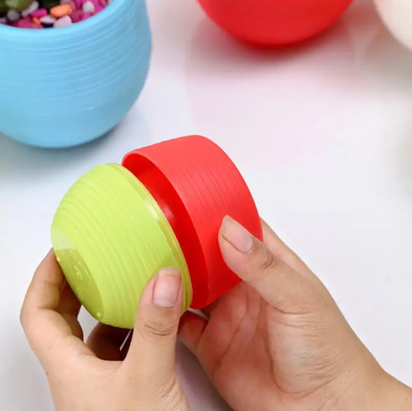 Мини Круглая Пластиковая небьющаяся растительная Цветочная горшок для сада дома