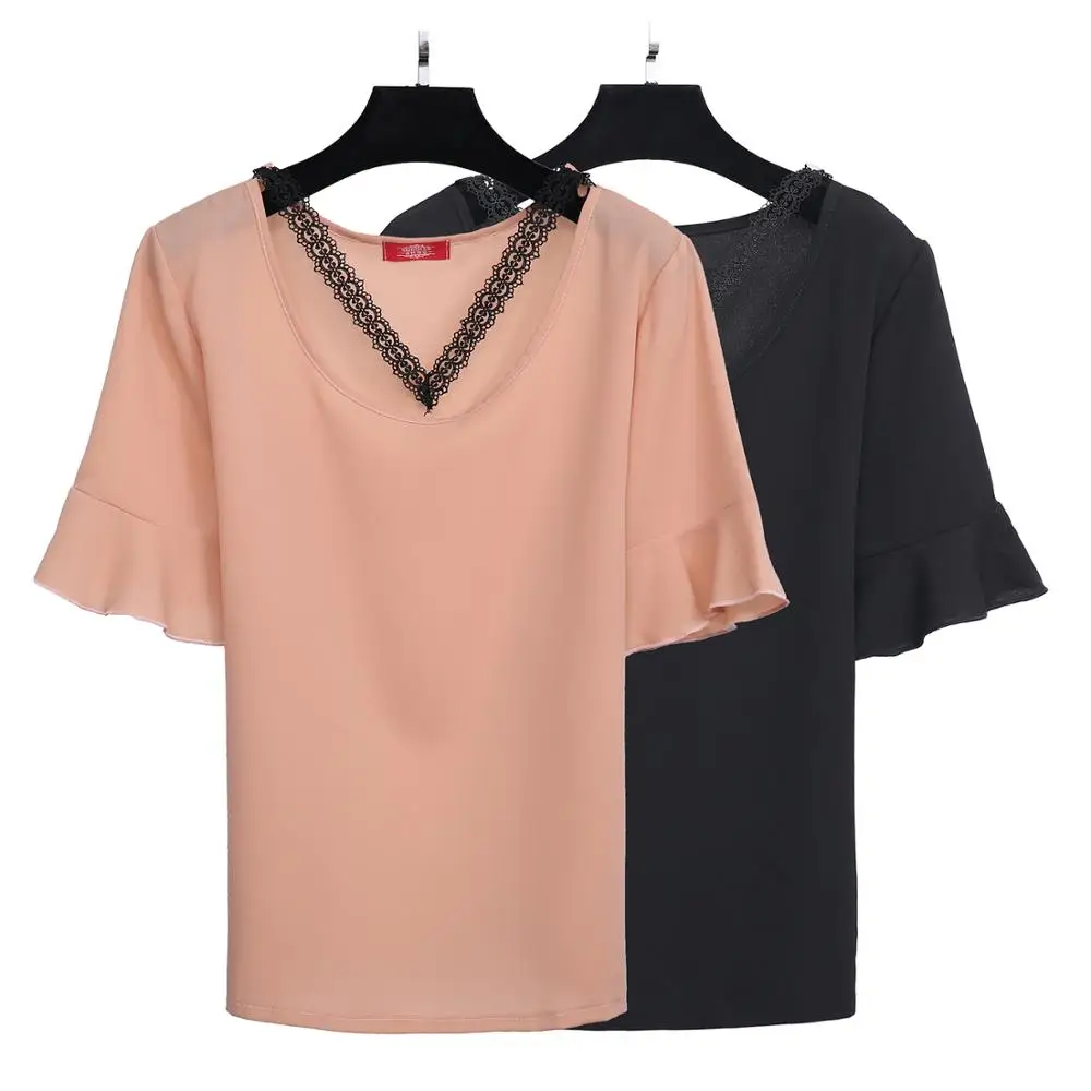 MINSUNDA плюс Размеры рюшами Топы жабо рукавом милая блузка Многоуровневое