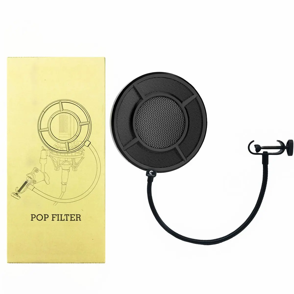 Студийный микрофон круглой формы Ветер Поп фильтр Маска щит с подставкой Клип