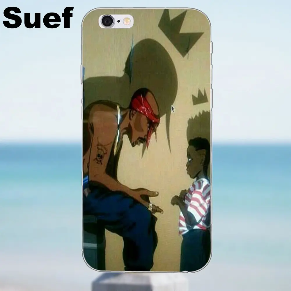 Tupac Shakur 2 Pac Crown King мягкие чехлы из ТПУ для iPhone 4 4S 5 5S 5C SE 6 6S 7 8 Plus X Galaxy J1 J3 J5 J7 A3 A5 2016