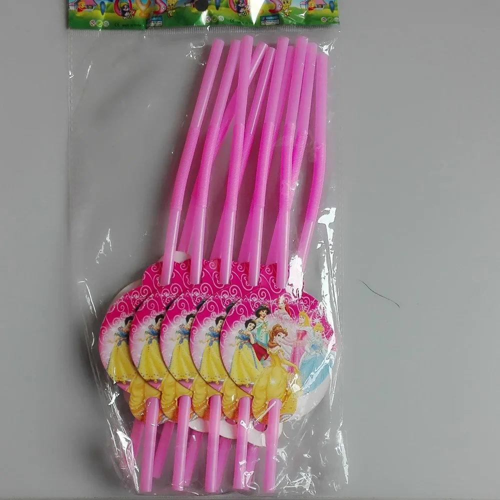 10 шт./лот вечерние соломенные украшения для диснейпринцессы одноразовая посуда