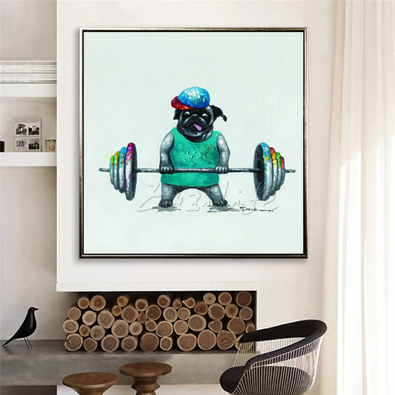 Современная Абстрактная ручная роспись маслом гостиная украшение животное