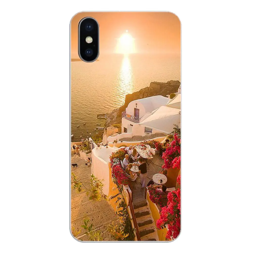 Cases For Huawei Honor 8 8C 8X 9 10 7A 7C Mate 20 Lite Pro P Smart Plus Oia Santorini Sea Greece Scenery Sunset vacation spot |
