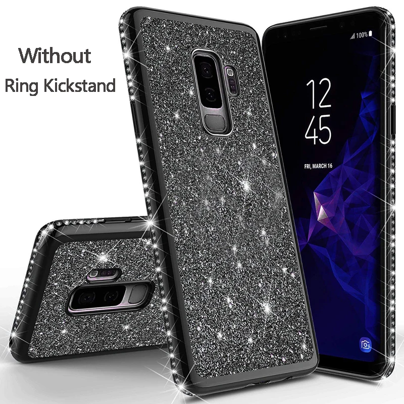 Diamond Shining Case For Samsung Galaxy S10 S9 S8 Plus Note 9 8 S10e Fashion 3D Jewelled Magnetic Ring Holder Phone Cover Fundas | Мобильные