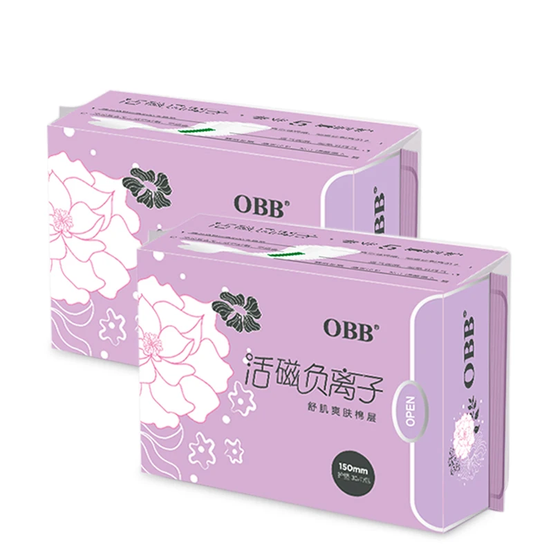 2 упаковки OBB анионные Гигиенические Салфетки Бумажные Прокладки Pantyliner гигиенические полотенца 60 шт хлопок Одноразовые герметичные 150 мм Длина для женщин