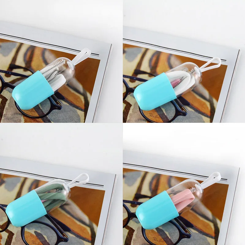 Складная многоразовая Чистящая Щетка футляр для напитков аксессуары 1 набор