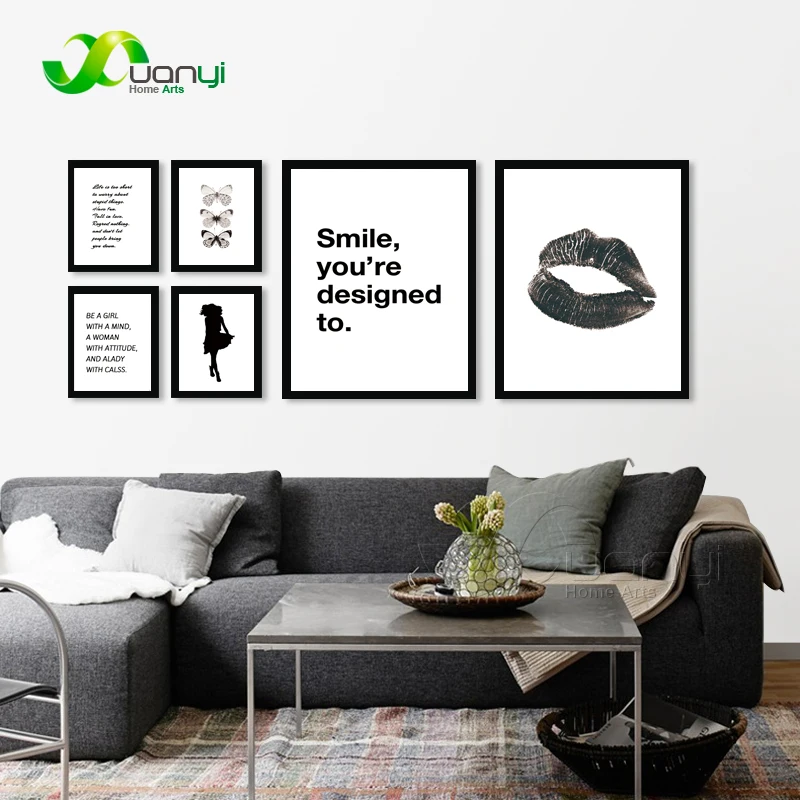 1 панель современные скандинавские плакаты и печать букв настенная живопись