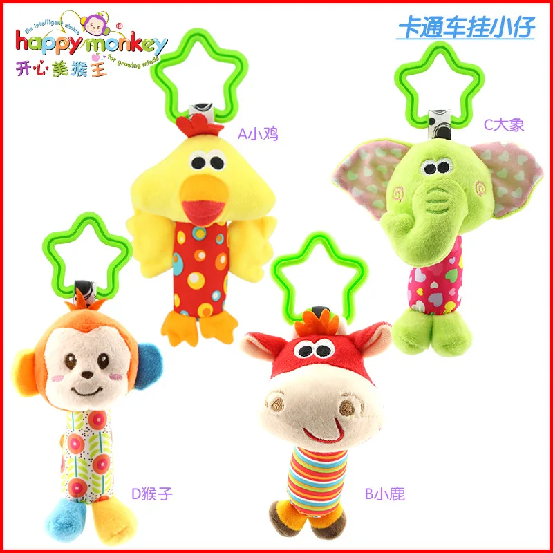 Детские погремушки коляска корзина и кровать подвесные игрушки в виде животных с