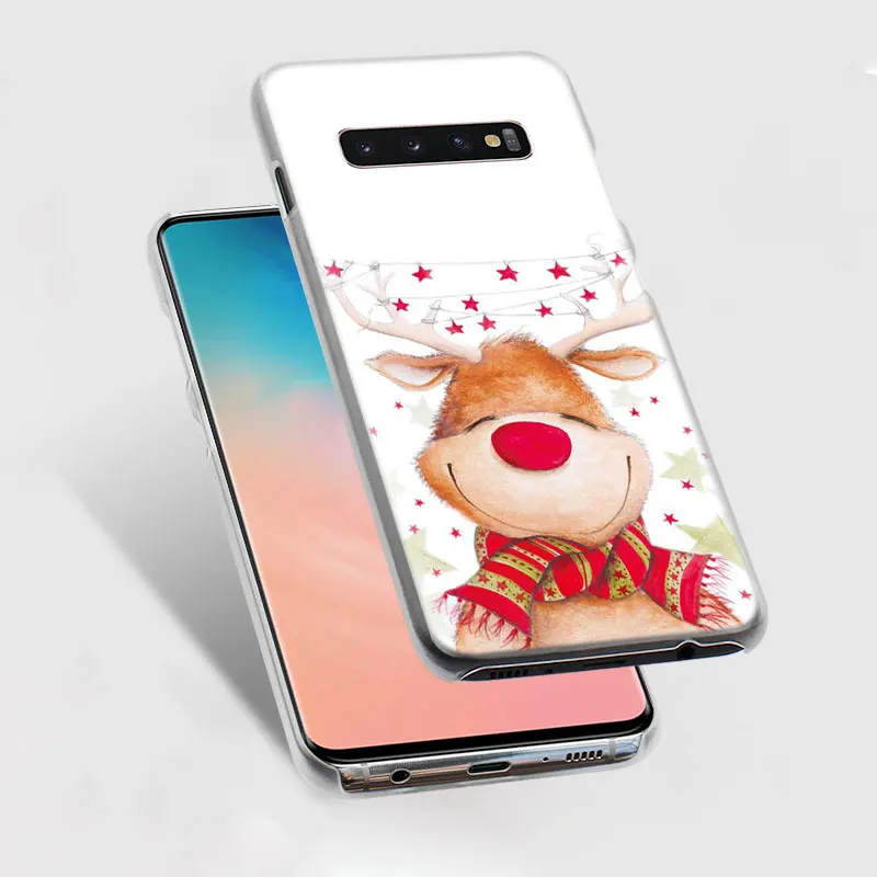 Веселый Рождественский Снеговик телефон чехол s для samsung Galaxy S10e S10 S8 S9 плюс M10 M20 M30 A50 S6 S7 края Жесткий Чехол Крышка