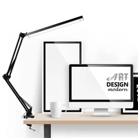 led table lamp aluminum alloy folding clip on usb led table lamp long arm dimmable desk lamp eyefree shipment