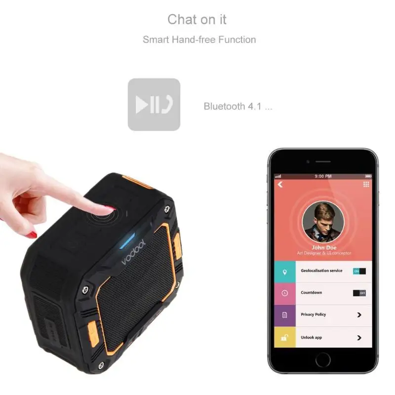 VODOOL портативный водонепроницаемый противоударный пылезащитный беспроводной Bluetooth динамик мини тяжелый бас аудио звуковая коробка 3,5 мм Звуковые Колонки AUX