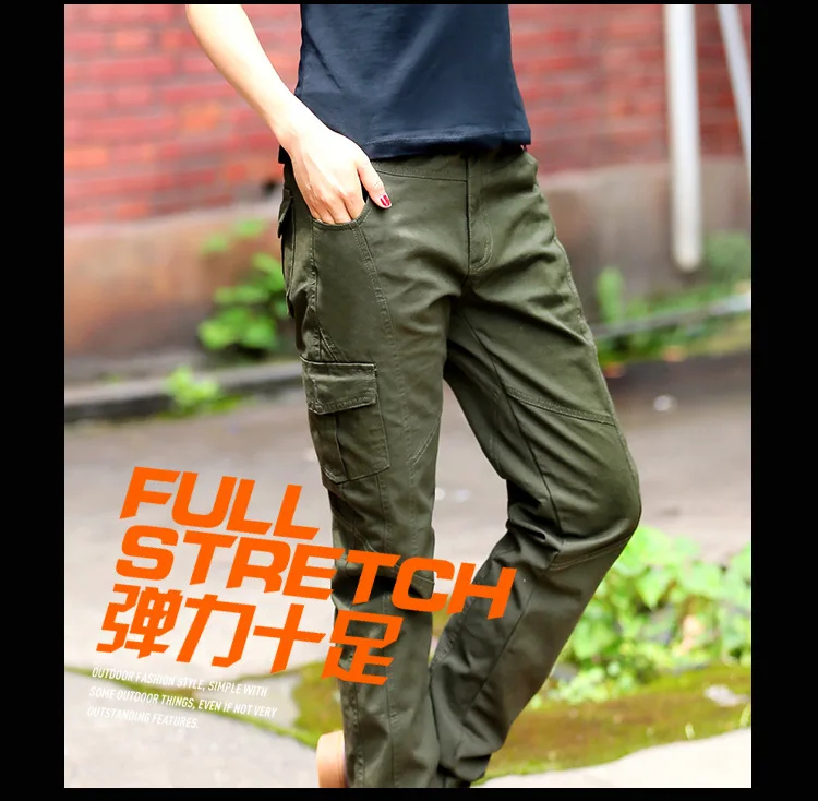 Women Cargo Jeans Pants Workout Casual Military Denim Overalls Ladies Straight Multi-pocket Trousers Pantalon Femme Sweatpants