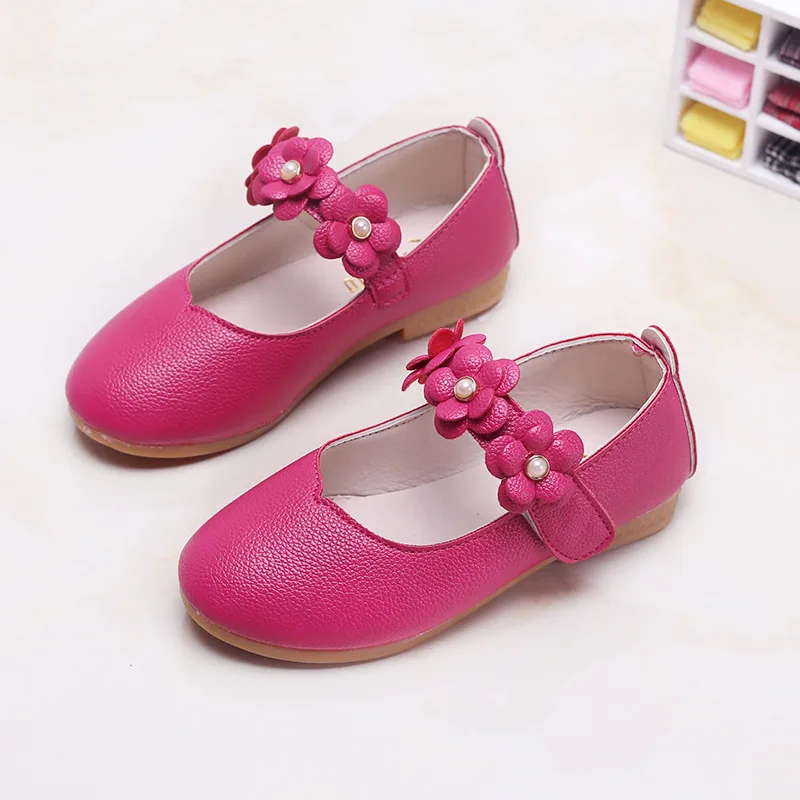 Новинка Сезон осень Детская обувь С декором в виде цветка на плоской подошве