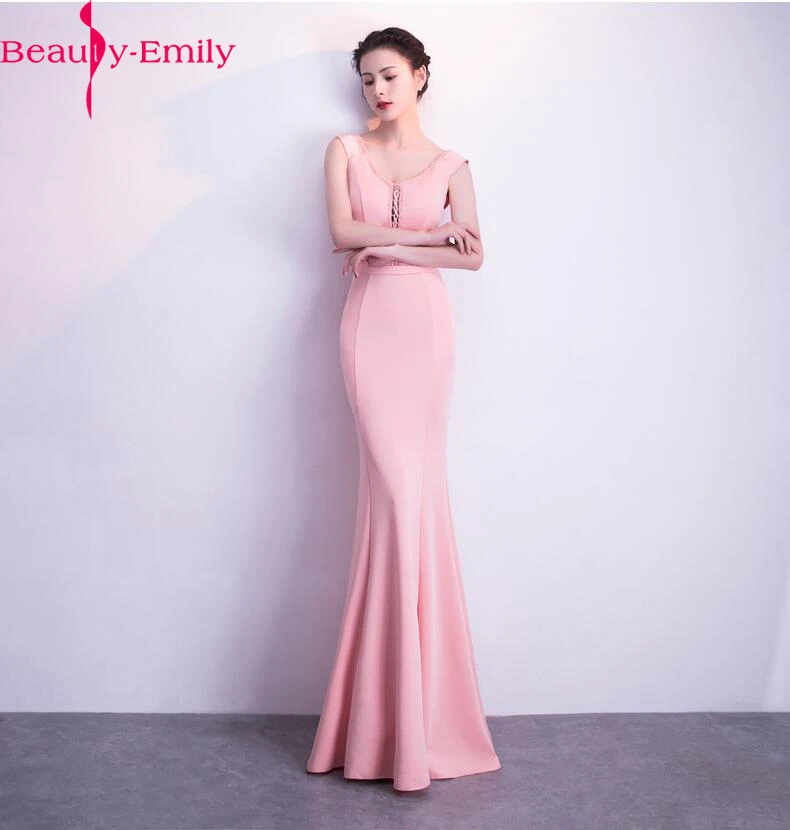 Женское вечернее платье русалка Длинное Красное стрейчевое с v образным вырезом