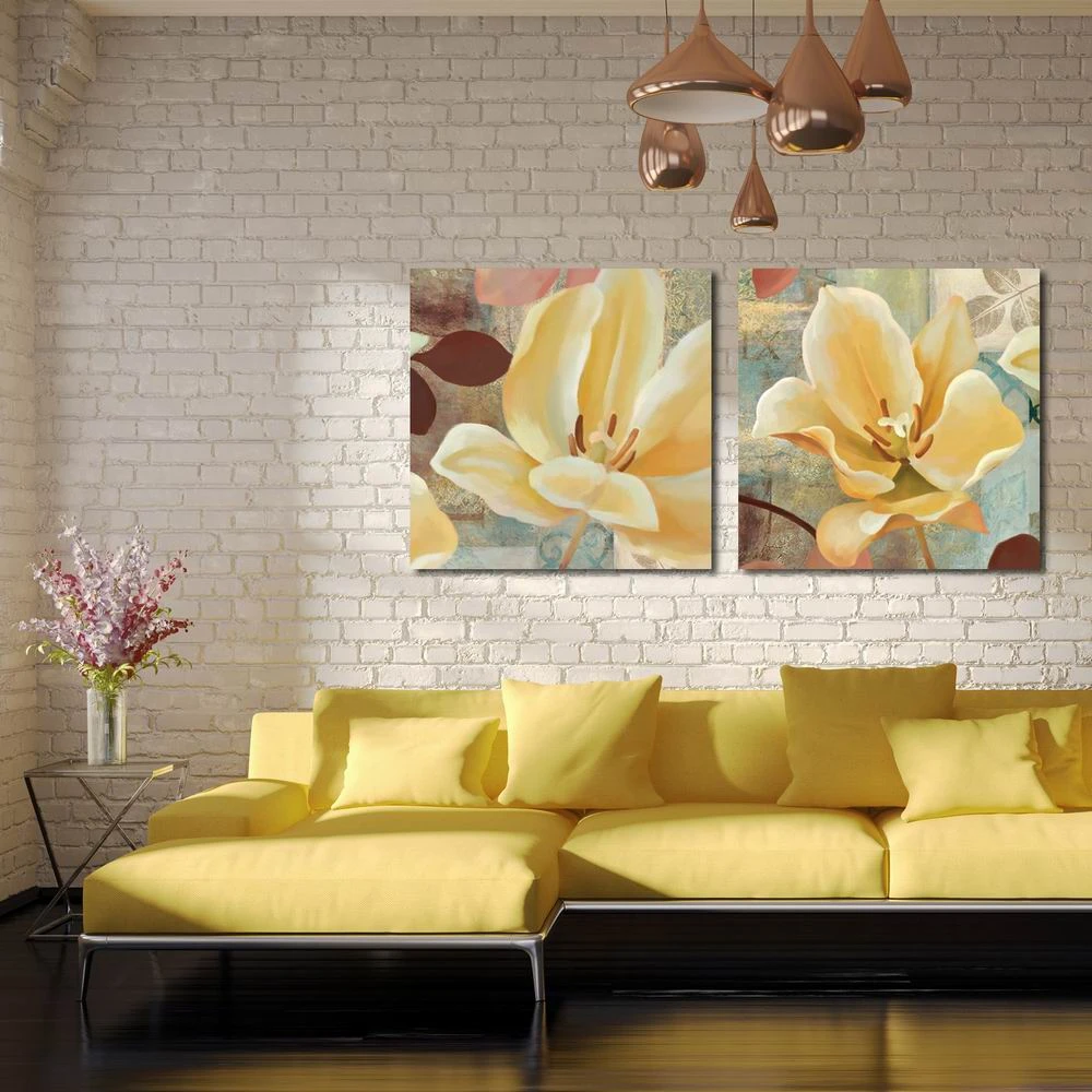 W129 Water Lily Unframed Art Wall Canvas Prints for Home Decorations 3 PCS |