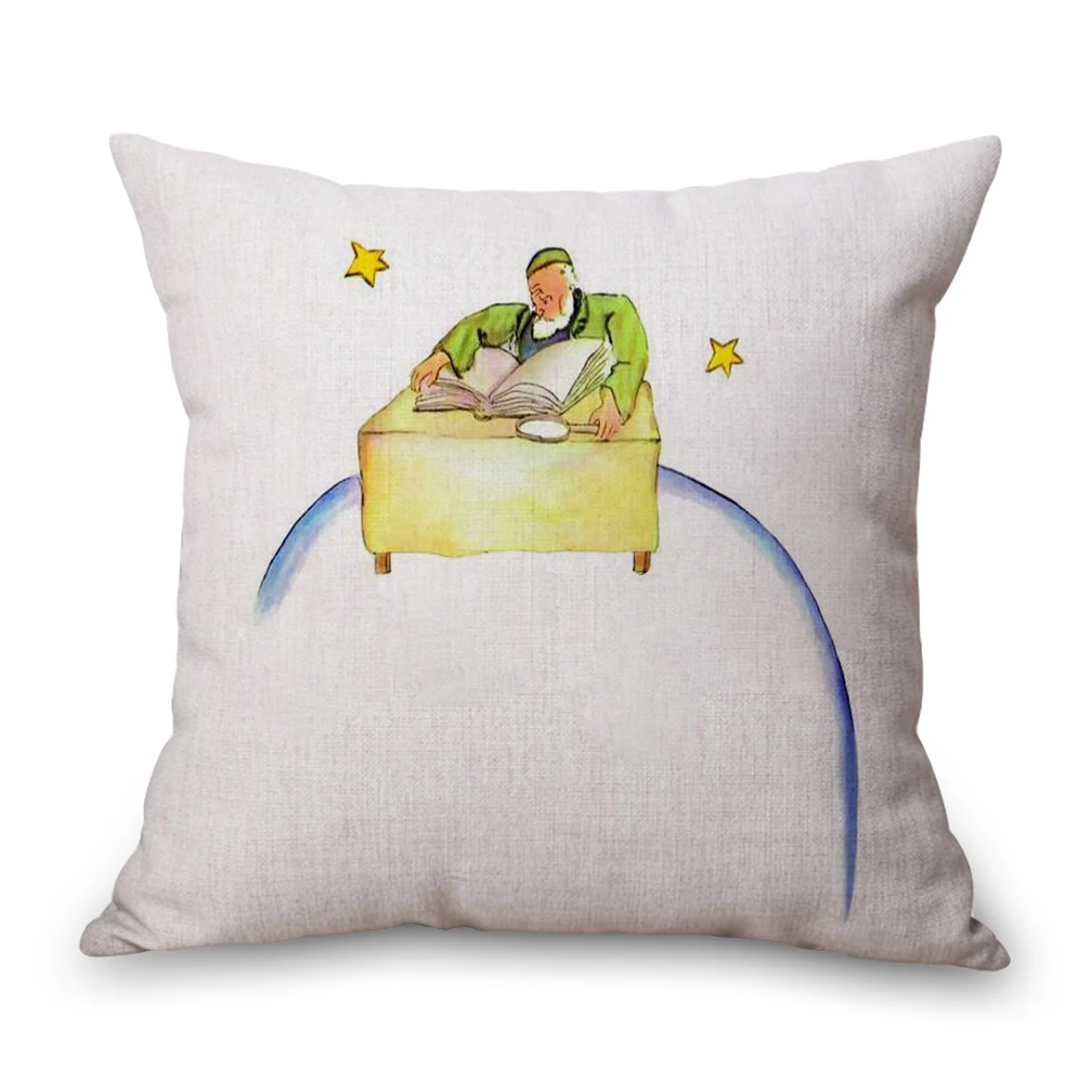 Светло-желтый French Novel Little Prince Neck Body Pillowcase Linen Bed Pillows Cover Couch Seat Cushion Throw Pillow Home Decoration Gift - Цвет: Светло-желтый