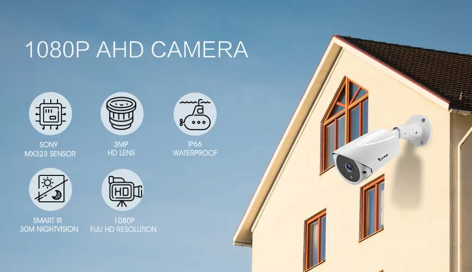 Autoeye SONY 2MP IMX323 1080P AHD камера безопасности видео камеры наблюдения Водонепроницаемая CCTV камера 40 м ночного видения