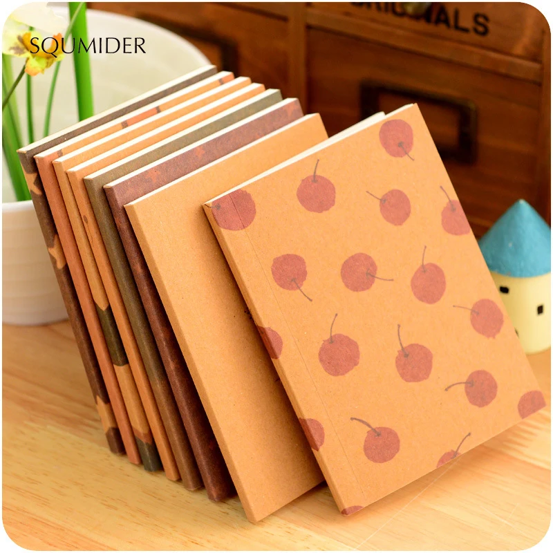

SQUMIDER 8 Patterns Retro Hand-painted Crayons Painting Notepad for Students Stationery Supplies Diary Notebook