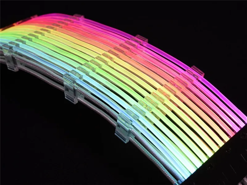 LIANLI Strimer-24/Strimer-8 24 Pin Neon Line RGB D-RGB AURA SYNC PSU кабель для 24Pin к материнской плате/Dual-8Pin к видеокарте