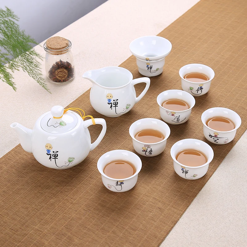 9 шт. китайский чайный сервиз Gaiwan голубой и белый фарфор Чайный набор кунг-фу Супница керамическая чашка для чая чайная чашка и блюдце мастер чашки - Цвет: see chart