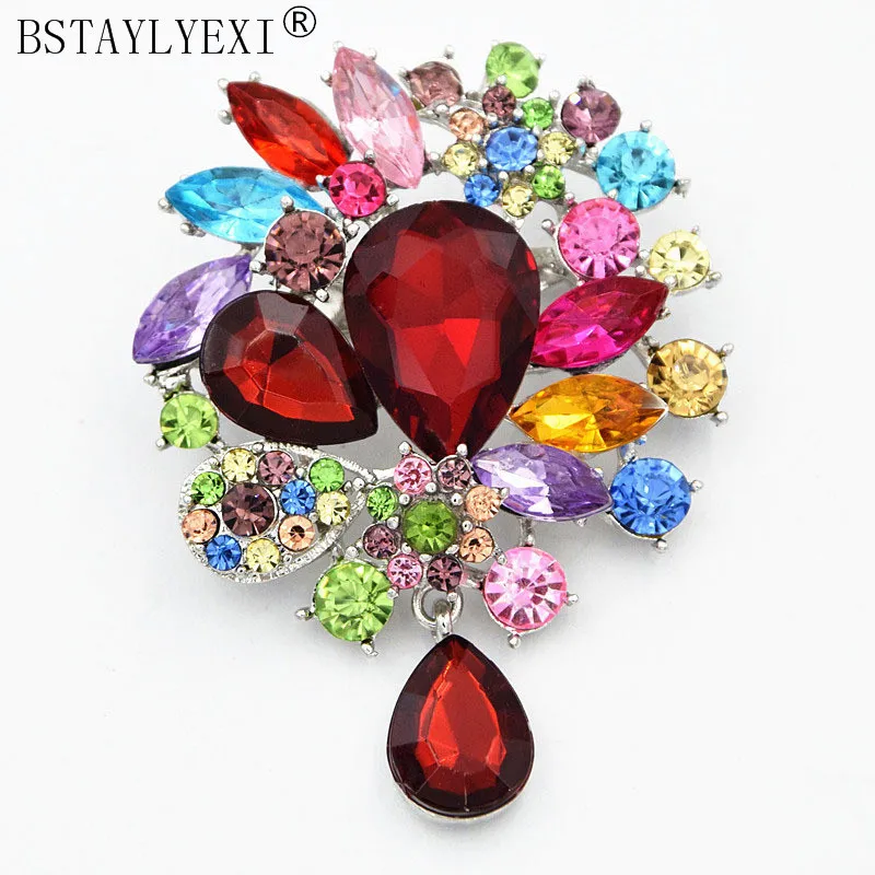 Роскошная фиолетовая Брошь-букет со звездами шампанского блестящий брендовый