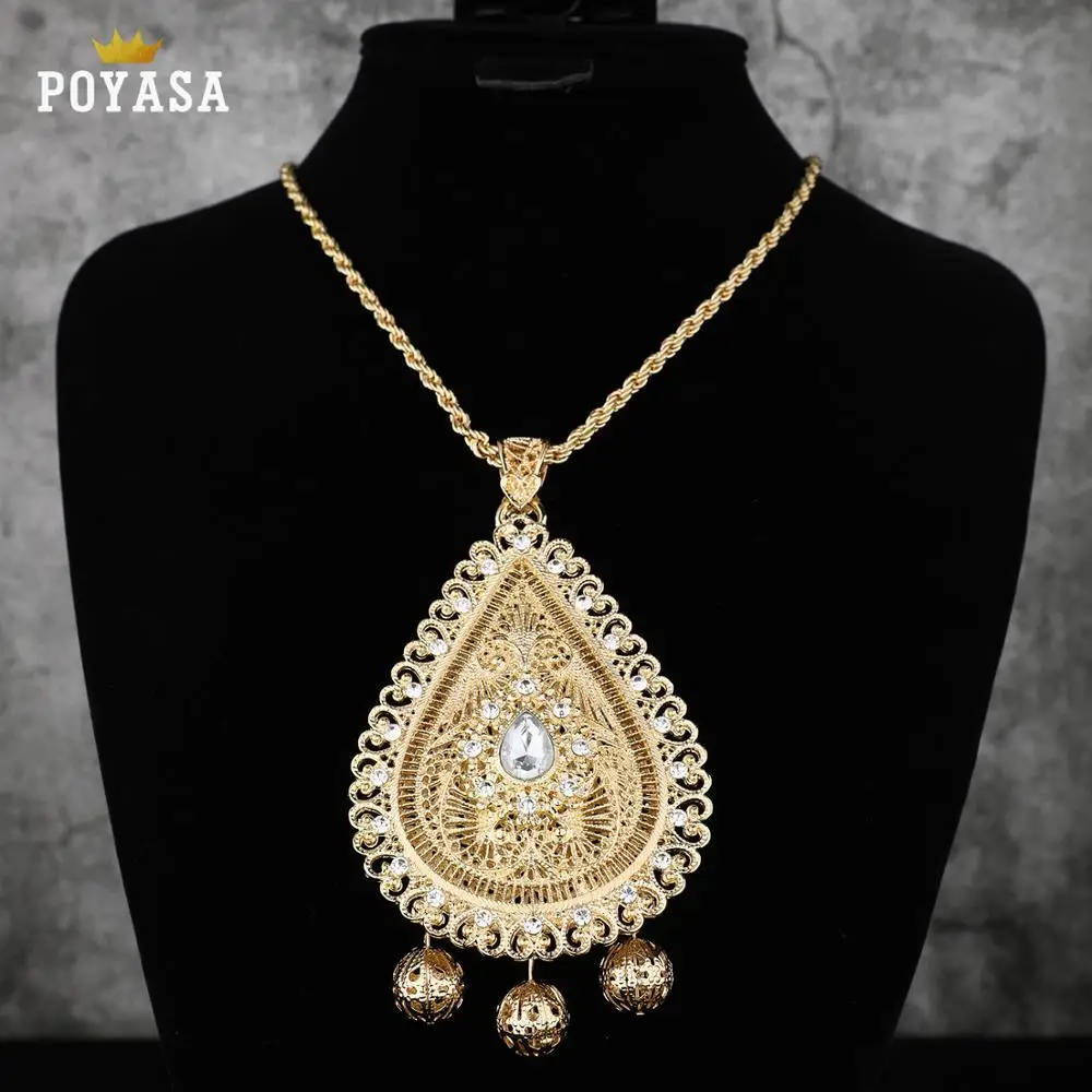 

Gold Color Fashion Ethnic Women Vintage Pendant Necklace Wedding Jewelry